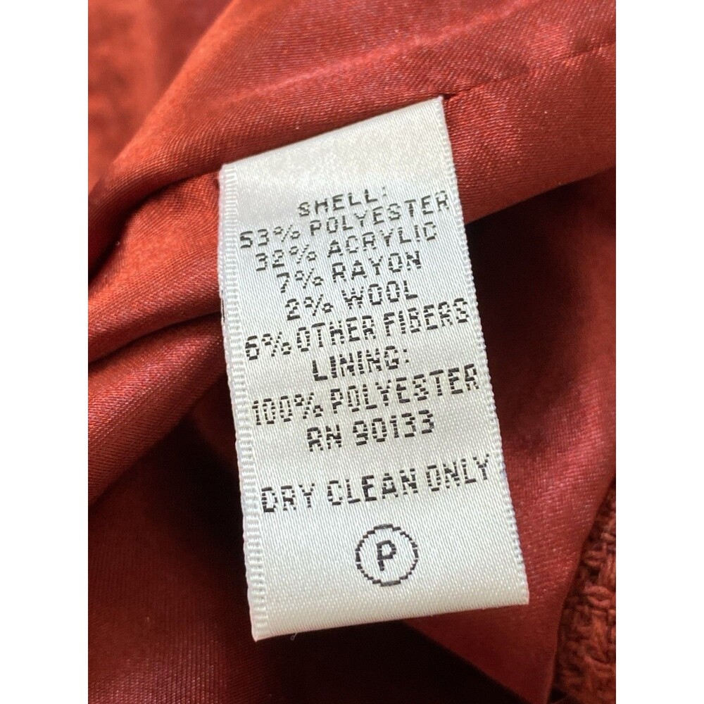 NWOT Joan Rivers Red Tweed Fringe Blazer Jacket Gold Buttons Womens   Size 14 - Picture 6 of 7